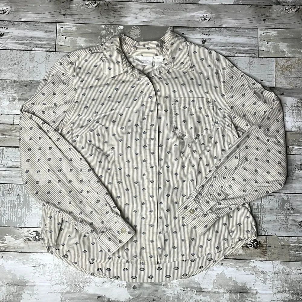 Vintage Liz Claiborne Floral Button Down Large Petite